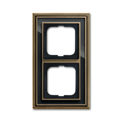 Рамка 2-постовая ABB Dynasty латунь античная/черное стекло 2CKA001754A4586