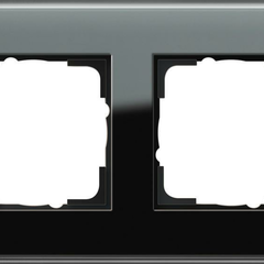 Рамка 2-постовая Gira Esprit C черное стекло 0212505